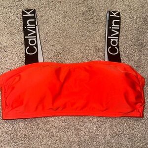 orange calvin klein bikini top